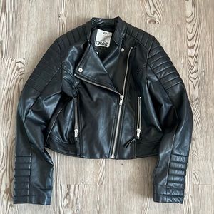 H&M Girls 9-10Y Faux Leather Black Jacket